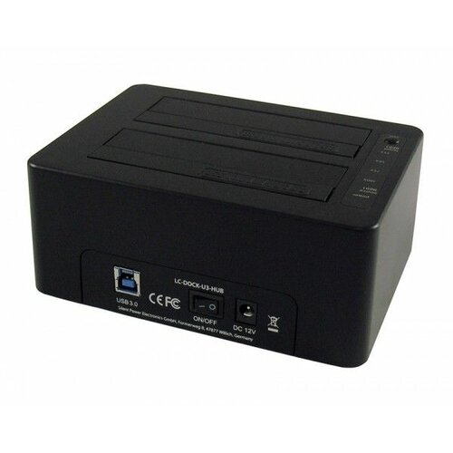 LC Power LC-DOCK-U3-HUB, External dock for 2x2.5/3.5 SATA HDD/SSD with 3xUSB3.0 hub, USB3.0 Slike