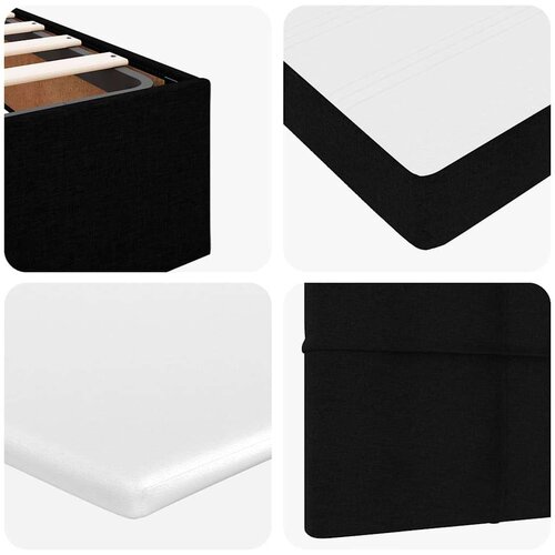 vidaXL otomanski krevet s madracem i led crni 140x190 cm tkanine Cene