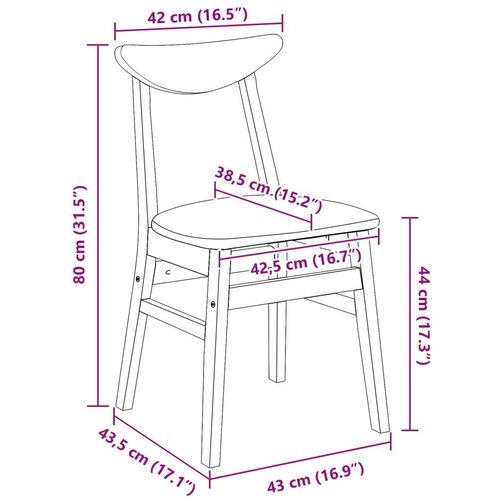  Trpezarijske stolice 2 pcs Bijelo 42 x 47.5 x 81 cm Slike