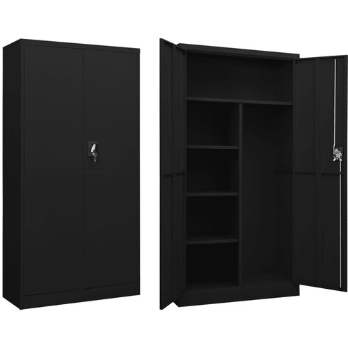 VidaXL ormarić s ključem crni 90 x 40 x 180 cm čelični Slike