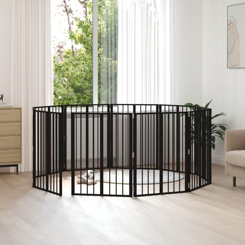  Vrata za pse 10 pcs Crna 60 x 80 cm Cinkani čelik Cene