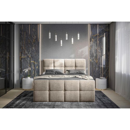 Esposa POSTELJA Z VZMETNICO 180 cm x 200 cm , tekstil rjavosiva Slike