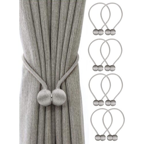 INF Magnetno držalo za zavese Srebrno sivo 8-paket, (21277898) Slike