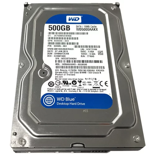 HDD 500 GB, WD5000AAKX-P, SATA-6GB, 7200 rpm, 16 MB, Pull