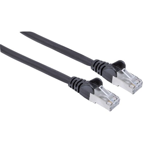 Intellinet 318846 RJ45 omrežni kabel\, Patch kabel CAT 6a S/FTP 30.00 m črna za&amp;scaron;čita iz folije\, pletena za&amp;scaron;čita\, brez halogena 1 kos, (20530680) Slike
