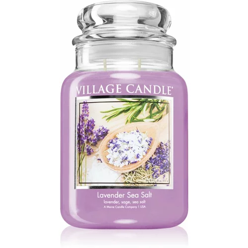 Village Candle Lavender Sea Salt dišeča sveča (Glass Lid) 602 g