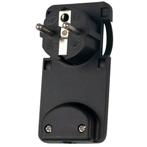 EXTEH Utikač sa zaštitnim kontaktom (Plastika, Crne boje, 49 x 95 mm)