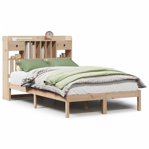 Maison Chic Posteljni Okvir - Dvoposteljna postelja brez vzmetnice 135x190 cm trdna borovina, (22081532) Slike