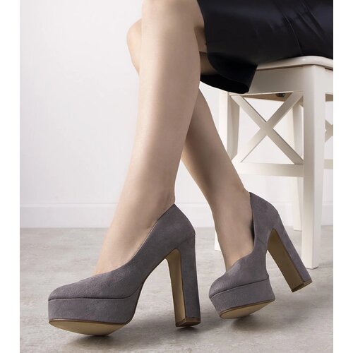 Gemre Grey high platform heels Aisha Cene