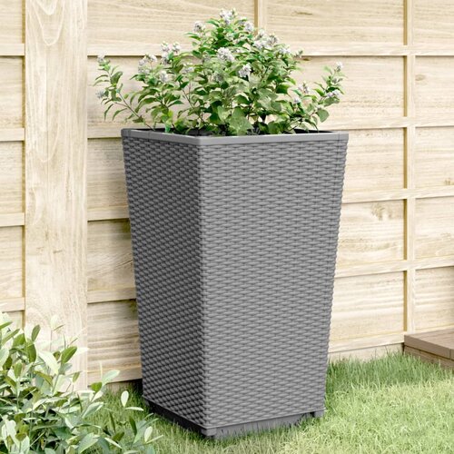 Furnova Vrtna cvetlična korita 2 kosa svetlo siva 32,5x32,5x57 cm PP, (21920574) Slike