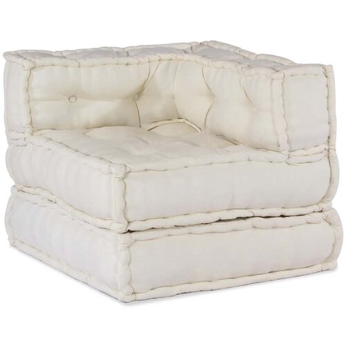 vidaXL Modularni puf kremast 70x70x54 Tkanina Cene