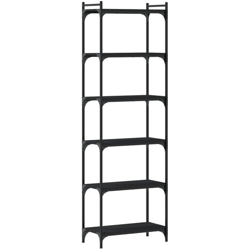 Maison Chic Knjižna omara - Knjižni regal 6-nadstropna črna 60x30x188 cm inženirski les, (21726081) Cene