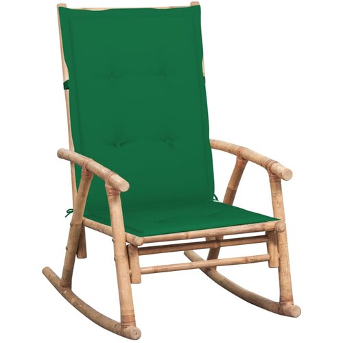 VidaXL Stolica za ljuljanje od bambusa s jastukom Slike