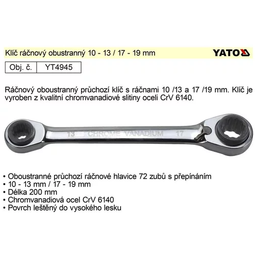 Yato Dvostranski ključ z ragljo 10 - 13/17 - 19 mm (20687496)