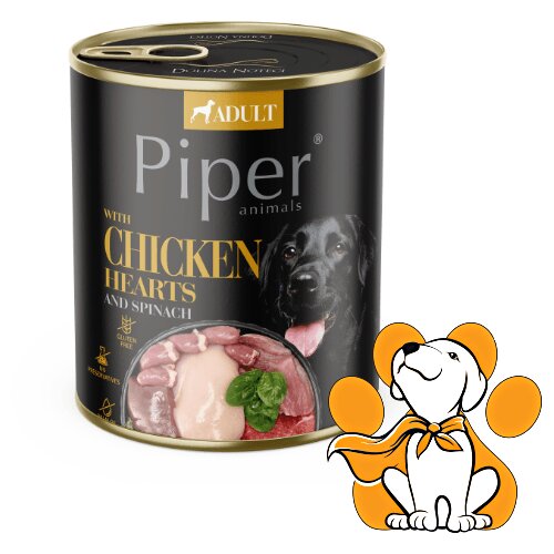 Piper Dog Chicken Hearts 800g, Vlažna Hrana Sa Pilećim Srcima Za Mi&scaron;iće Cene