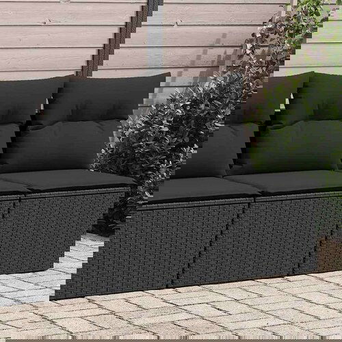 vidaXL 4-dijelni set vrtnih sofa od poliratana s jastucima crni bagrem Cene