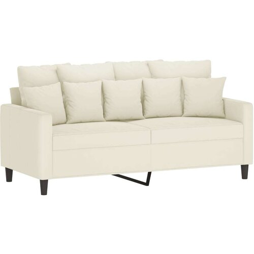  2-dijelni set sofa s jastucima krem bar&amp;scaron;unasti Slike