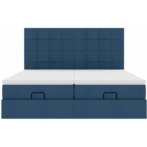  Ottoman krevet s madracima plavi 160x200 cm tkanina Slike