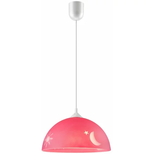 LAMKUR Rožnata otroška svetilka s steklenim senčnikom ø 30 cm Day & Night –