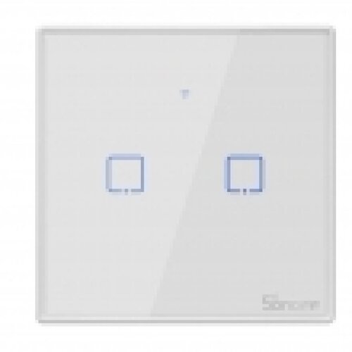 SONOFF T2-TX smart-home dvostruki zidni prekidač, belo staklo sa led indikacijom, 86x86mm, rf 433MHz & wifi 2.4GHz kontrola, timer i smart scenarija, besplatna ewelink app, amazon alexa / google assistant & nest / ifttt Cene