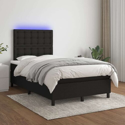  Box spring postelja z vzmetnico LED črna 120x200 cm blago, (20899862) Slike