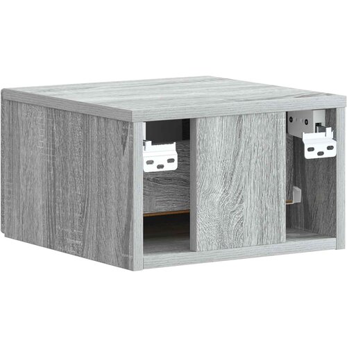  Noćni ormarić za montažu na zid s ladicama 2 pcs Siva sonoma Slike