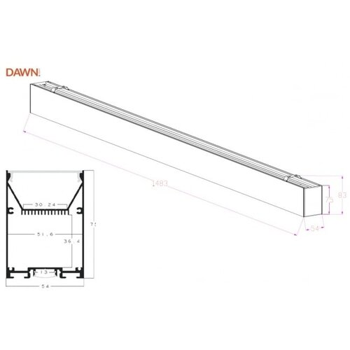 Bb Link led svetiljka LT-T-020-B 60W 4000K bela 1,5 met Slike