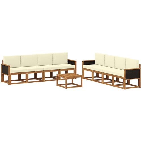 vidaXL Zunanja garnitura za sedenje z blazino 7 pcs Naravna in smetana, (5000279973) Cene
