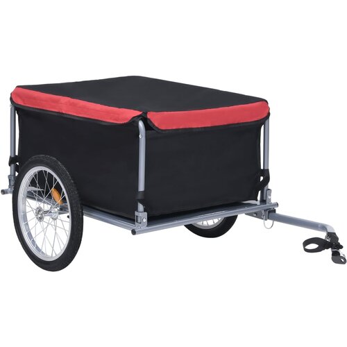 VidaXL prikolica za bicikl crno-crvena 65 kg Slike