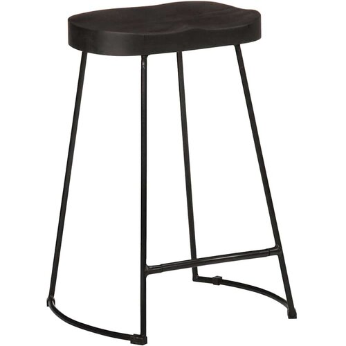 vidaXL Barski stolčki 2 črni Black 45x40x62 cm trden mangov les Cene