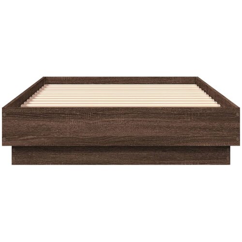  Okvir kreveta s LED svjetlima smeđa boja hrasta 75 x 190 cm Slike