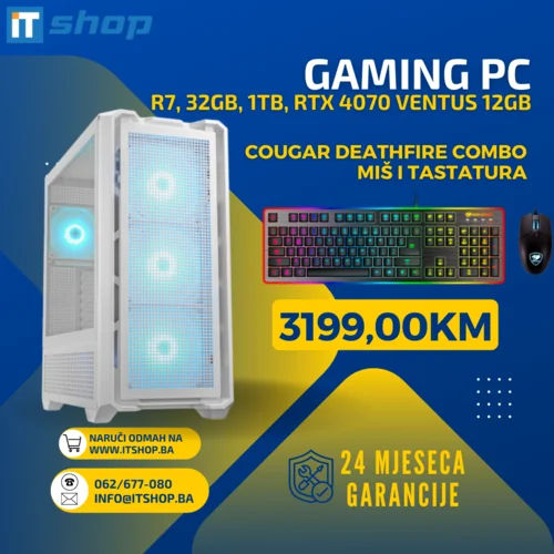 Gaming PC R7, 32GB, 1TB, RTX 4070 12GB, 720W