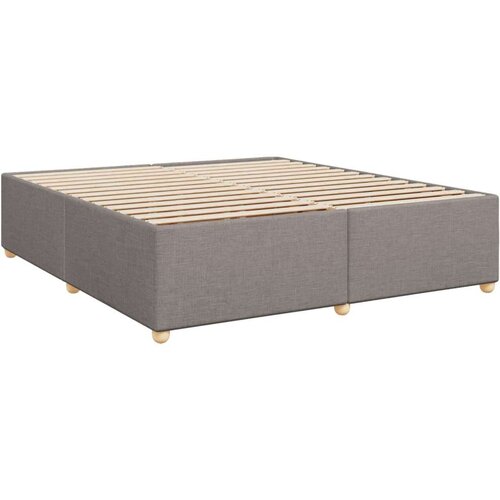 VidaXL Krevet s oprugama i madracem smeđesivi 200x200 cm od tkanine Slike
