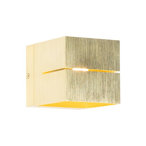 QAZQA Moderna stenska svetilka zlata 9,7 cm - Transfer Groove Slike