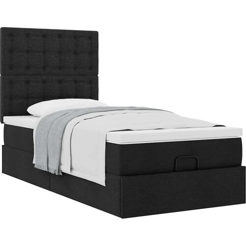 VidaXL otomanski okvir kreveta s madraca crni 80x200cm od tkanine Slike