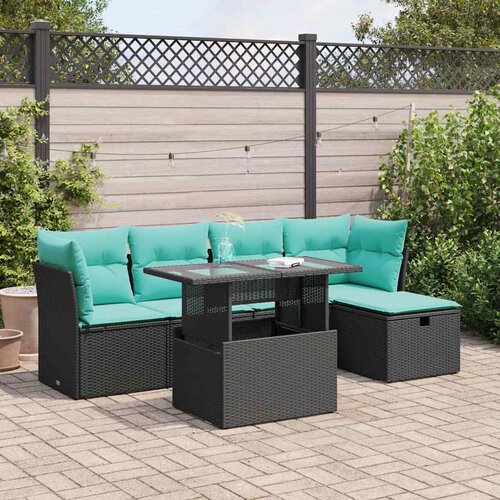 vidaXL 6-dijelni set vrtnih sofa s jastucima crni od poliratana bagrem Cijene