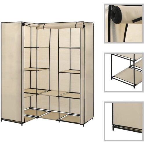 vidaXL Kotna garderobna omara 130x87x169 cm krem, (20621100) Cene