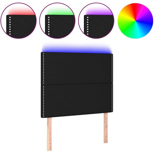 Maison Chic led posteljno vzglavje - vzglavna omarica - nočna omarica črno 80x5x118/128 cm blago, (21711390) Slike