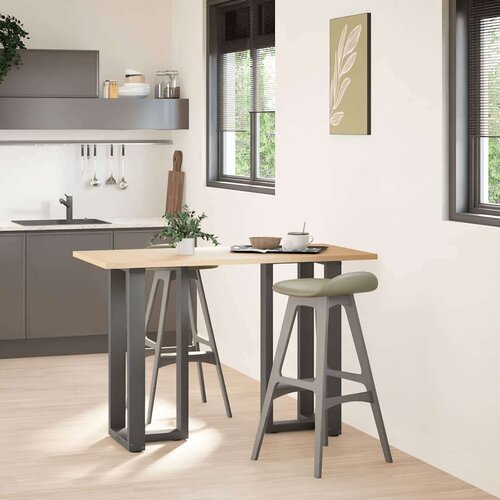  Noge barski stol T-oblika 2 kom antracit 40x35x(90-91) cm čelik Slike