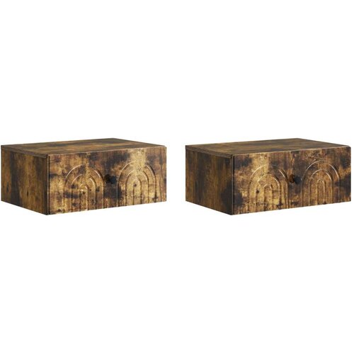 Stenski nočni omarici 2 pcs Dimljen hrast 49 x 34,5 x 20 cm, (5000209790) Cene