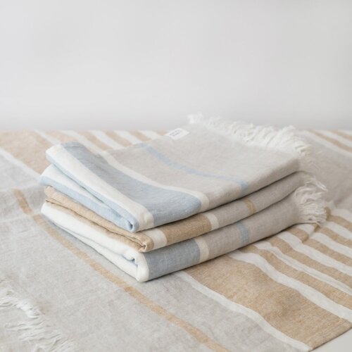 Linen Tales Lanena deka za plažu 140x170 cm Allure Stripe &amp;ndash; Slike