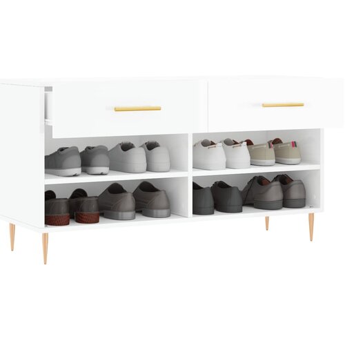  Klupa za cipele bijela 102 x 35 x 55 cm od konstruiranog drva Slike