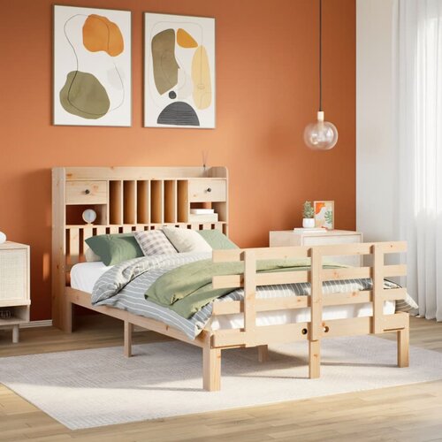  Krevet s regalom za knjige bez madraca 135x190 cm od borovine Cene