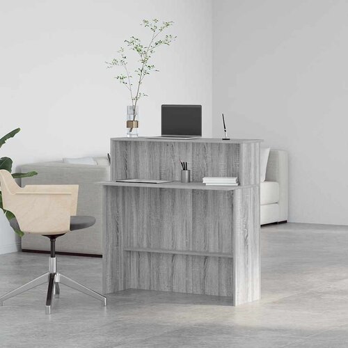  Recepcijski stol 100x50x103,5 cm od konstruiranog drva Siva Slike
