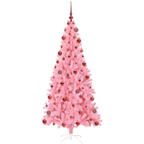 VidaXL Božićno drvce s 300 LED svjetlima Ružičasta 180 cm PVC Slike