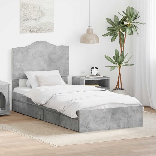  s od storage Betonski sivi 90 x 190 cm Konstruirano drvo Cijene