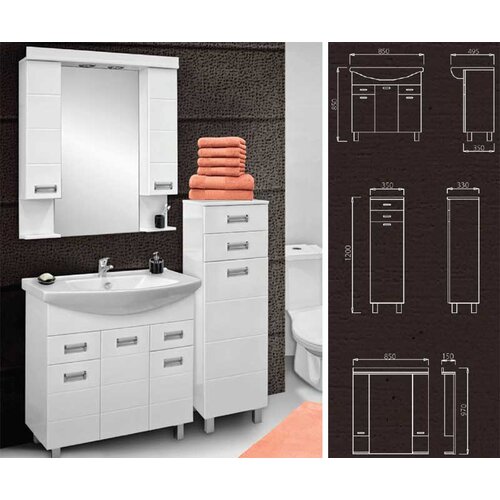 Olimp Sport Kupatilski set Idevit Line sa umivaonikom, ogledalom i ormarićem Cene