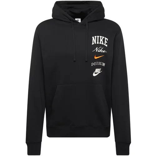 Nike Sportswear Sweater majica 'Club' narančasta / crna / bijela