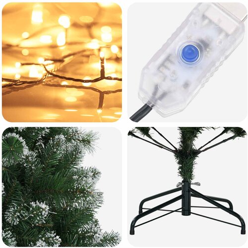  Umjetno božićno drvce 180 cm 300 LED lampica Topla bijela Slike