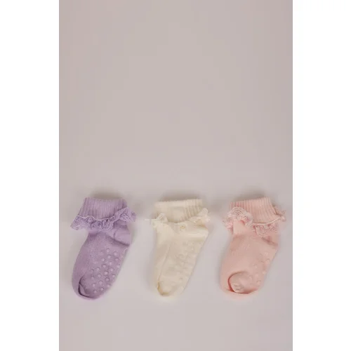 Defacto Baby Girl Seamless 3-Pack Cotton Long Socks